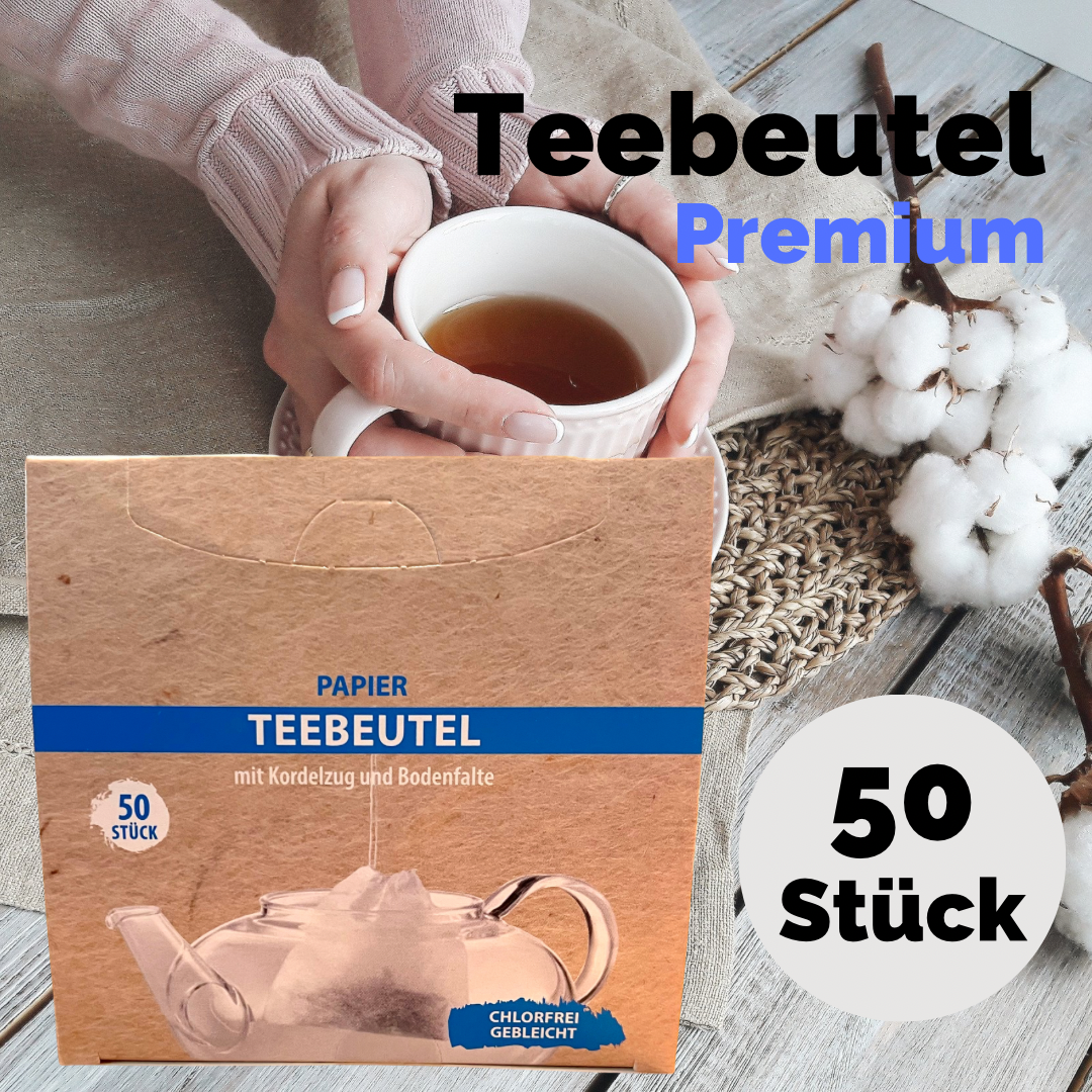50 Teebeutel mit Kordelzug (Kompostierbar)