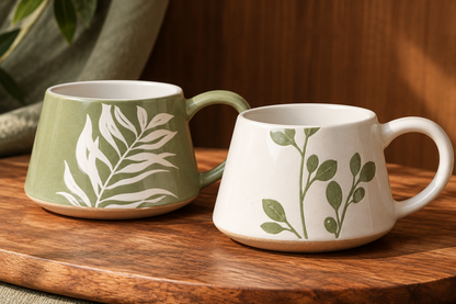 Botanical Green – Teetasse aus New Bone China | 350 ml
