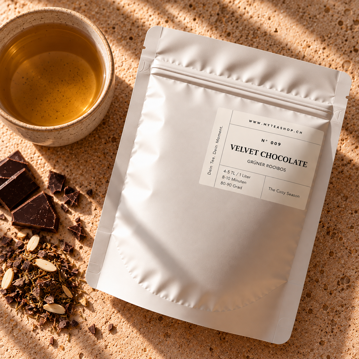 Velvet Chocolate – Grüner Rooibos mit Schokolade und Mandel