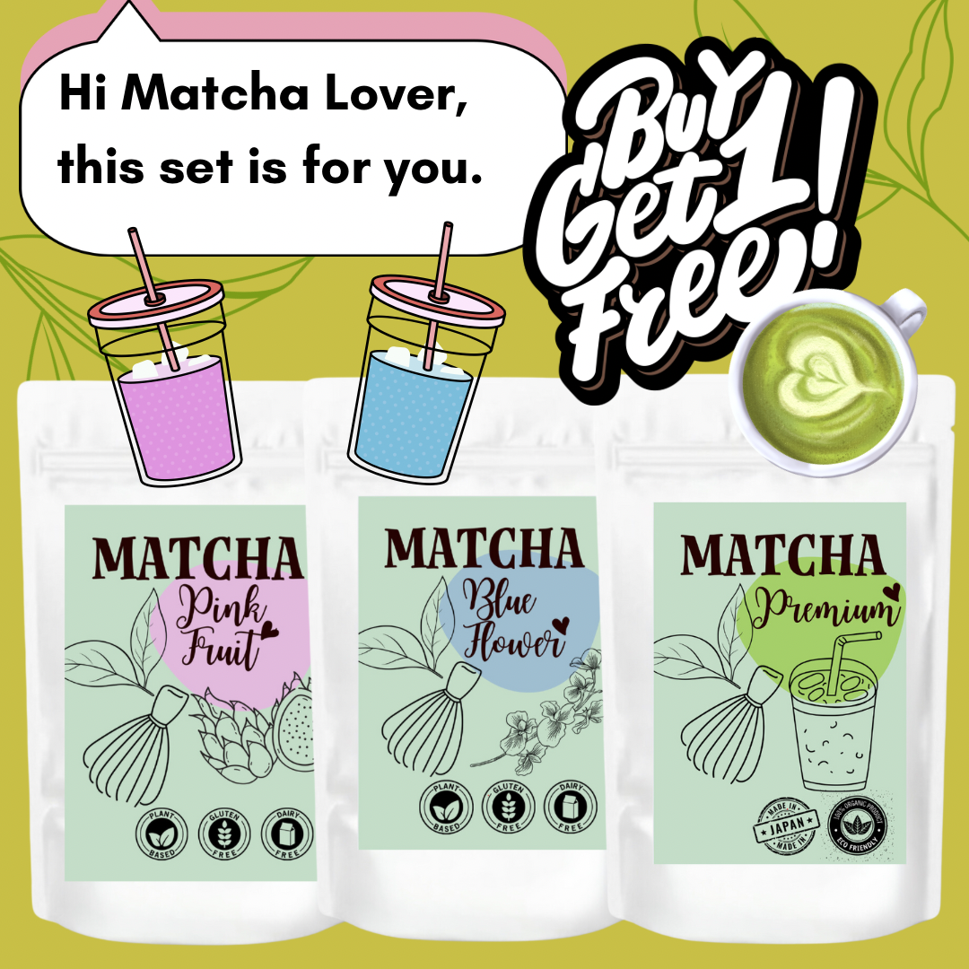 Matcha Set - 3 für 2 (Pink, Blue, Premium)