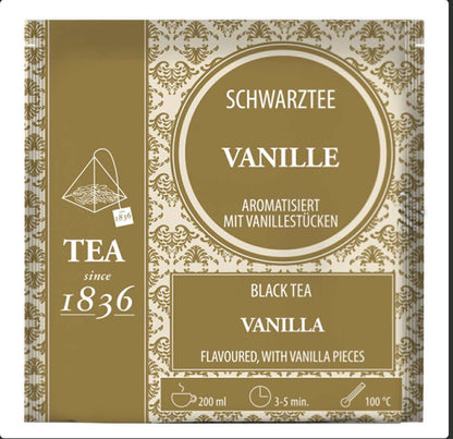 Schwarztee Vanille Pyramidenbeutel